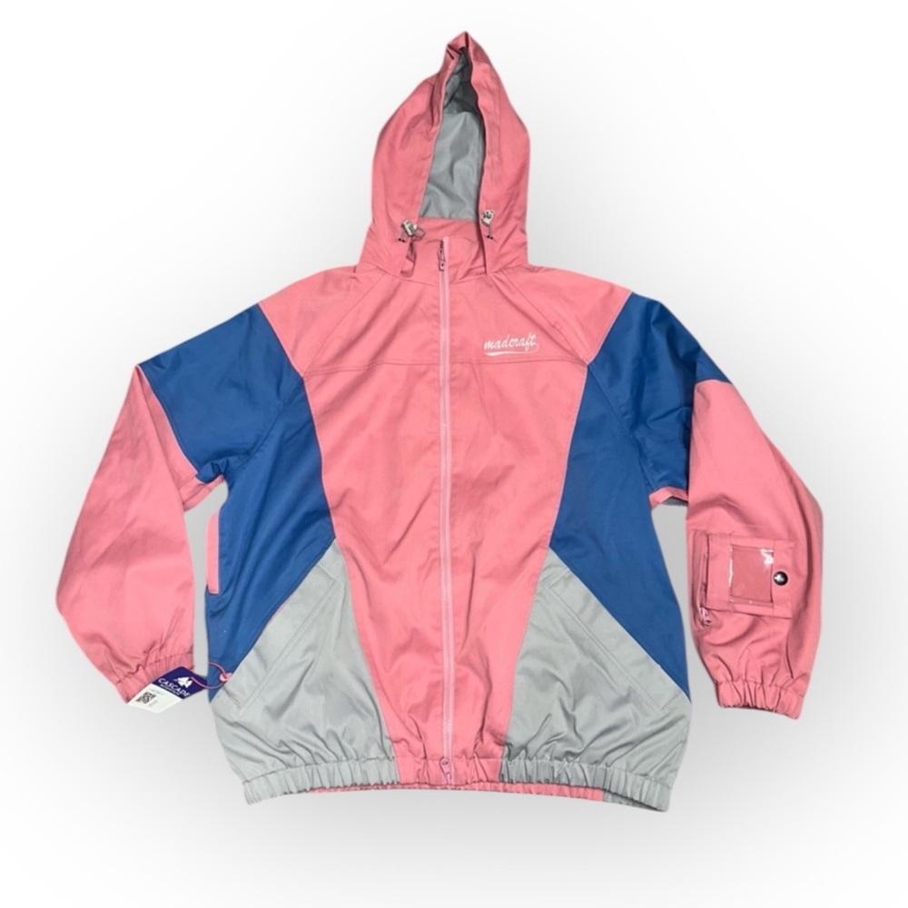 Madcraft Pink and Blue Colorblock Ski‎ Jacket Coat Women’s Large